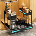 Expandable 2-tier under-sink organizer, single unit, from supplier listing